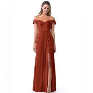 FREE SHIPPING Azazie Almendra Size 14 Rust Color